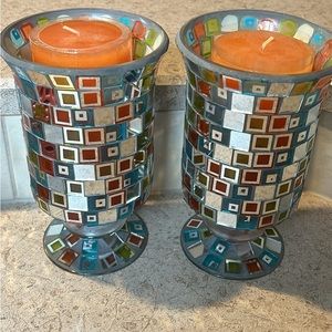 Prism glass candle holders